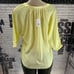 Sioni L Lemon Yellow Semi-Sheer Split Neck Dolman Sleeve Top