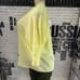 Sioni L Lemon Yellow Semi-Sheer Split Neck Dolman Sleeve Top