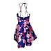 Crystal Doll Womens High Low Halter Dress Multicolor Floral Juniors Size 9 New