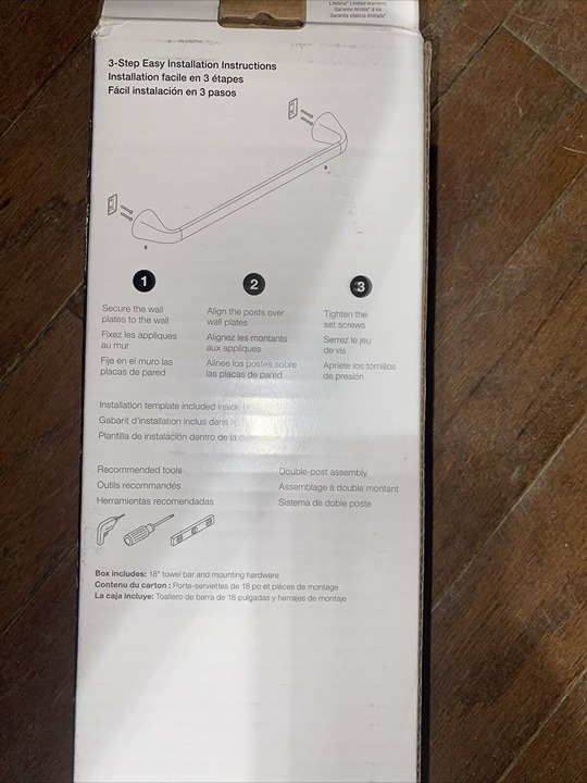 KOHLER Cursiva 18 in. Towel Bar in Vibrant Brushed Nickel