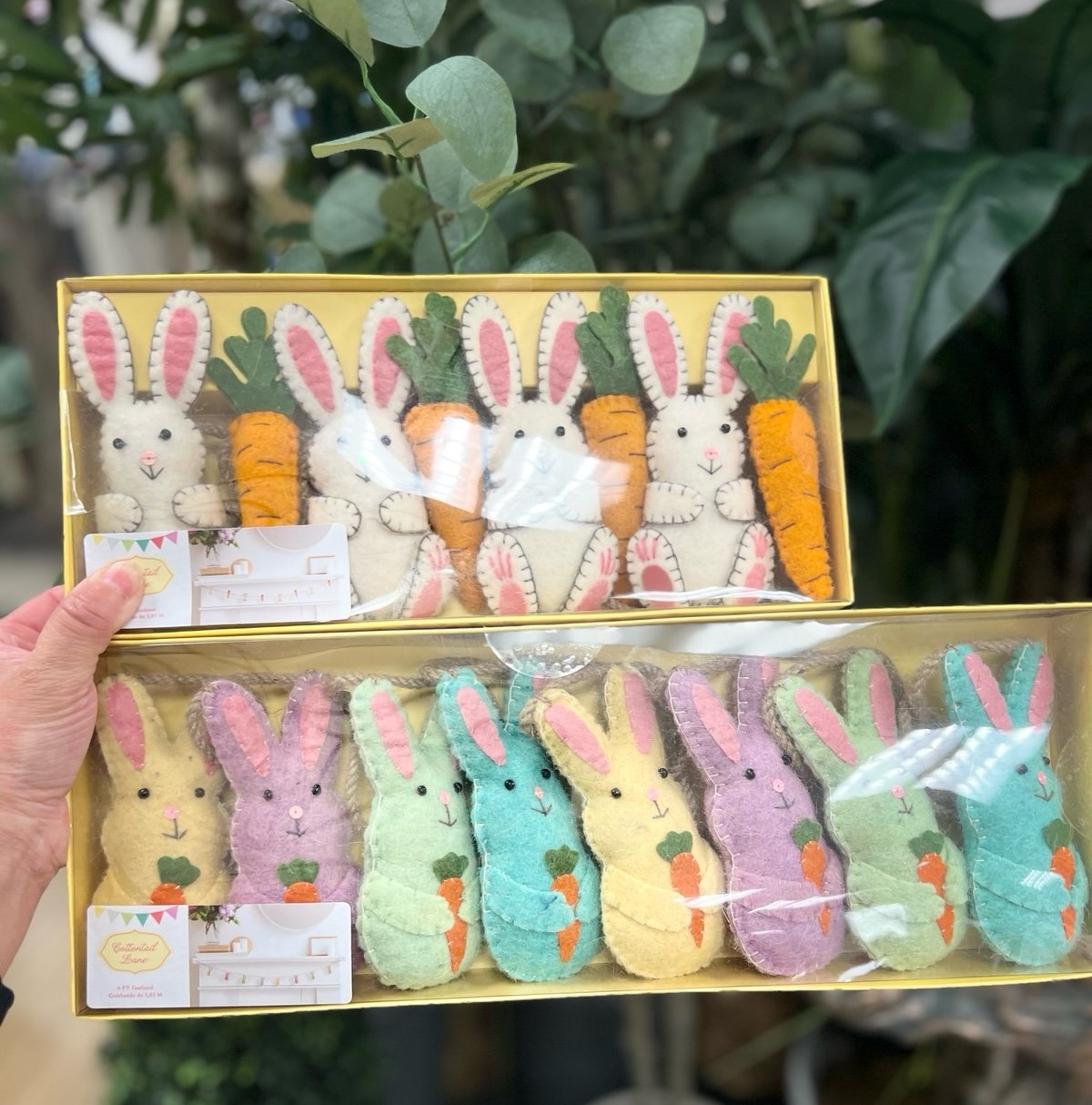 2 wool felt easter bunny 6ft garlands !