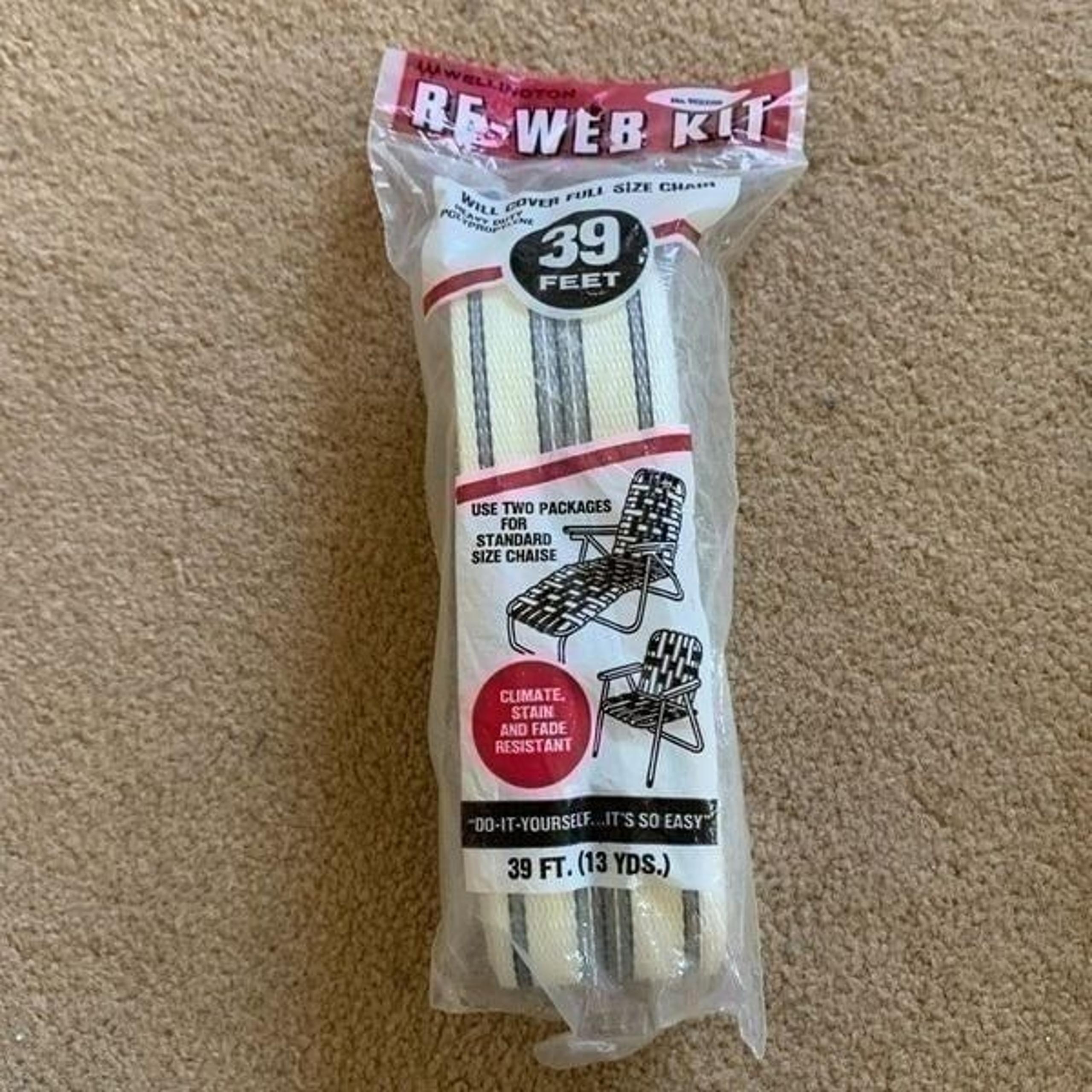 Vintage Wellington Re-Web Kit 39 Ft. White/Gray/Black New Package