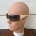 Vintage Versace VE2054 VE/2054 1000/8G Silver/White Shields Sunglasses w/Case