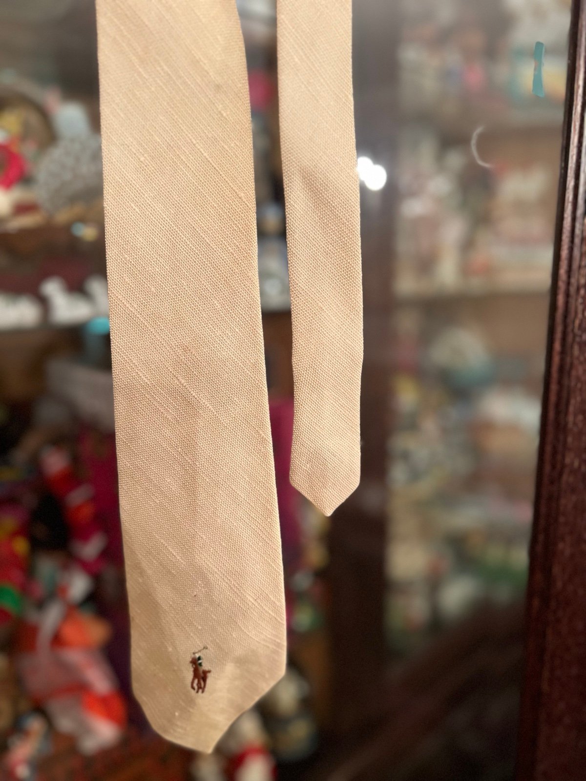 Polo Ralph Lauren Lavender Handmade 100% Linen Logo Necktie USA
