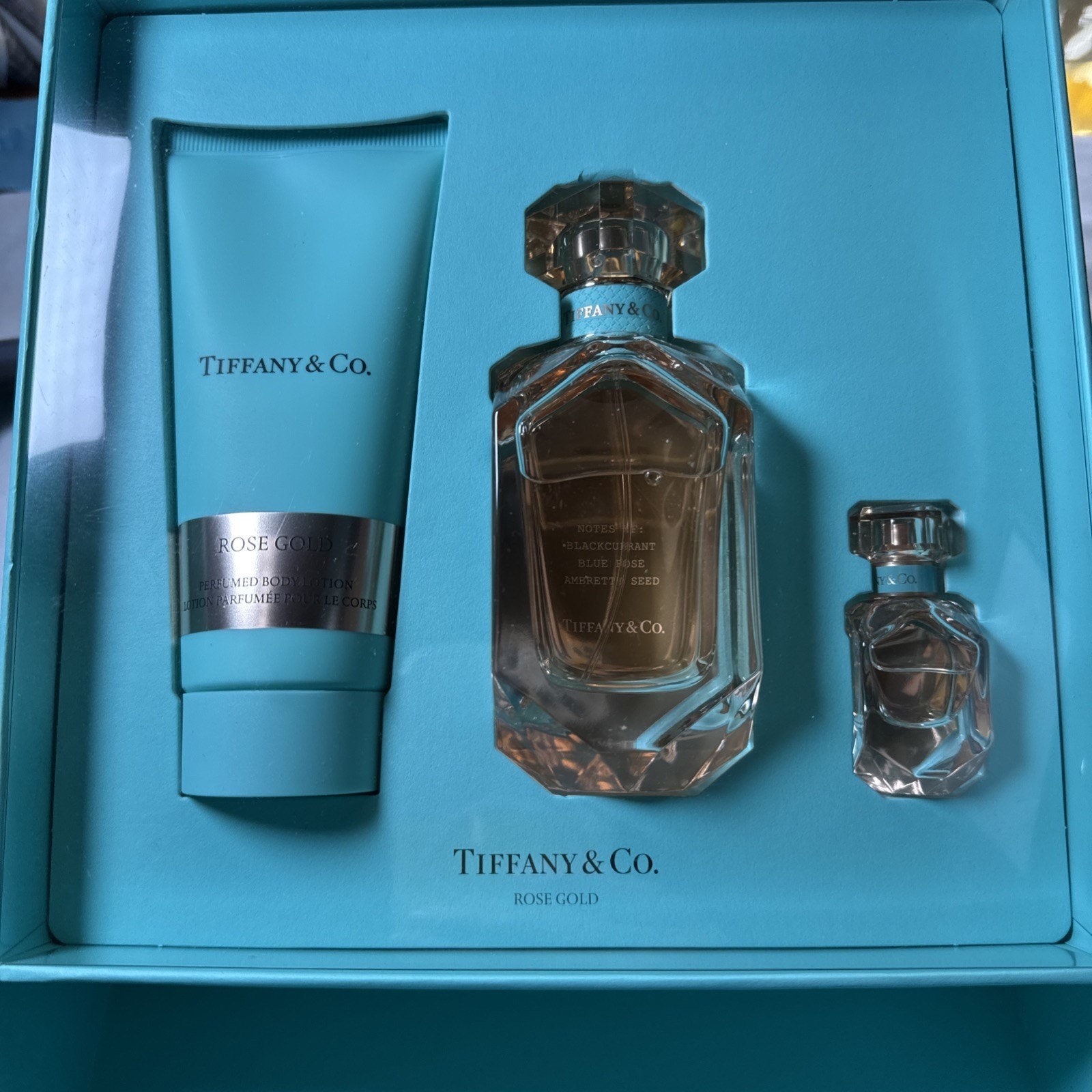 TIFFANY & CO. ROSE GOLD 3 PIECE GIFT SET EAU DE PARFUM SPRAY 75 ML/2.5 FL.OZ.