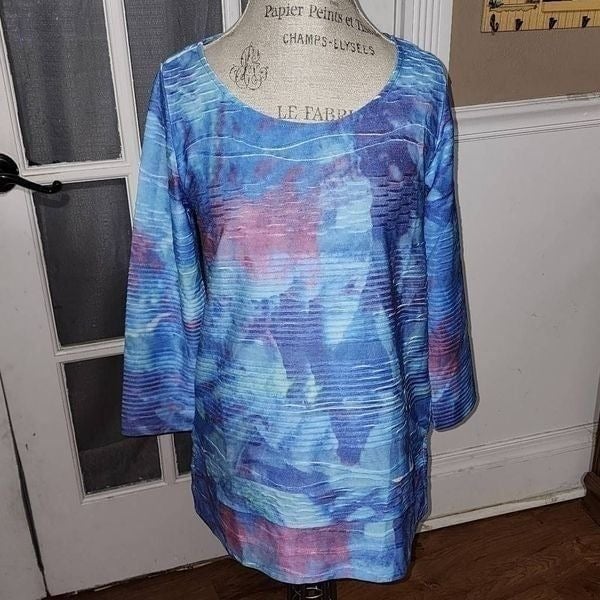 NWT Soft Surroundings Womens Celestial Blue Tunic Top Small