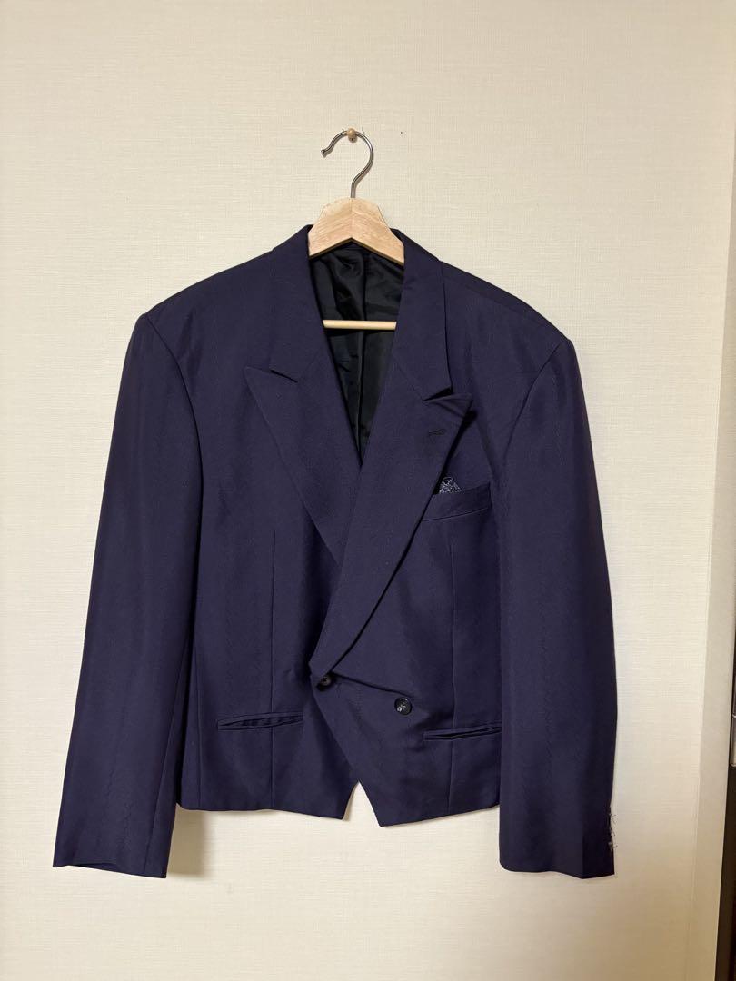 【Remake】 Cropped Tailored Jacket - Purple