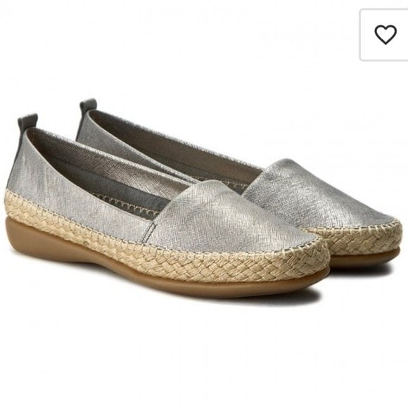 The FLEXX Womens Espadrille Metallic Loafer shoes slip on sz 9.5