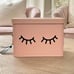 Pink Cosmetic Storage Tin with Sleepy Black Eyelashes