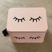 Pink Cosmetic Storage Tin with Sleepy Black Eyelashes