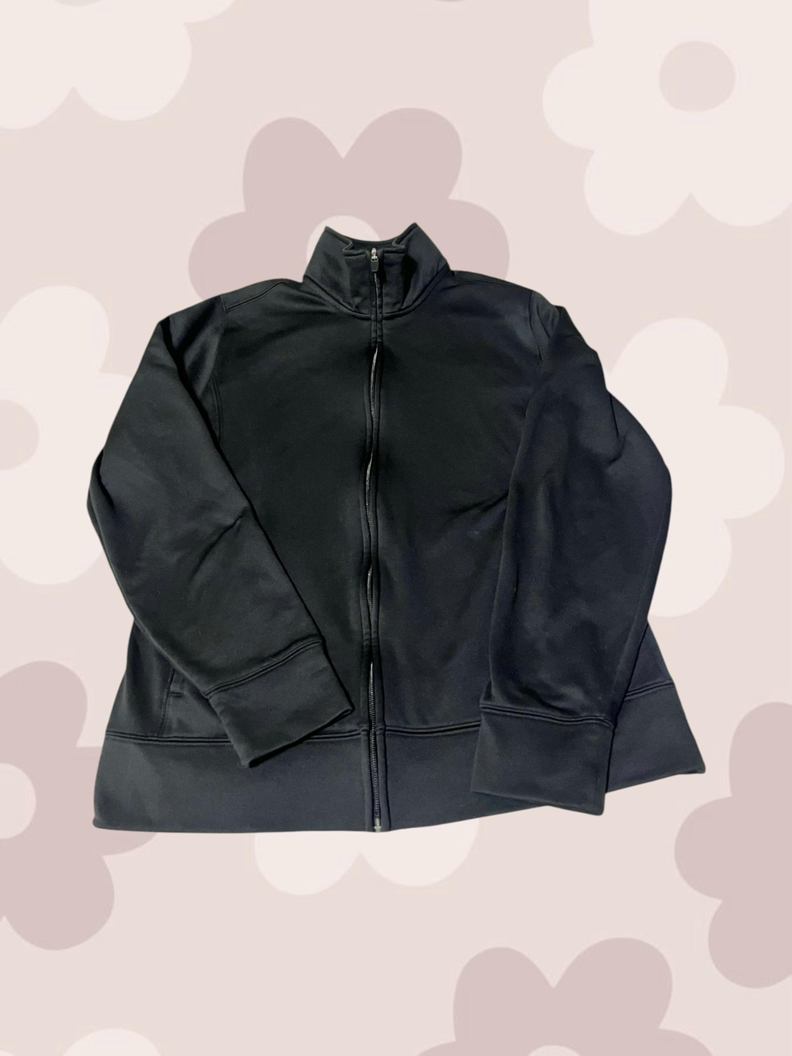 Women’s Black Athletic Wear Zip-Up Minimalist Casual Jacket