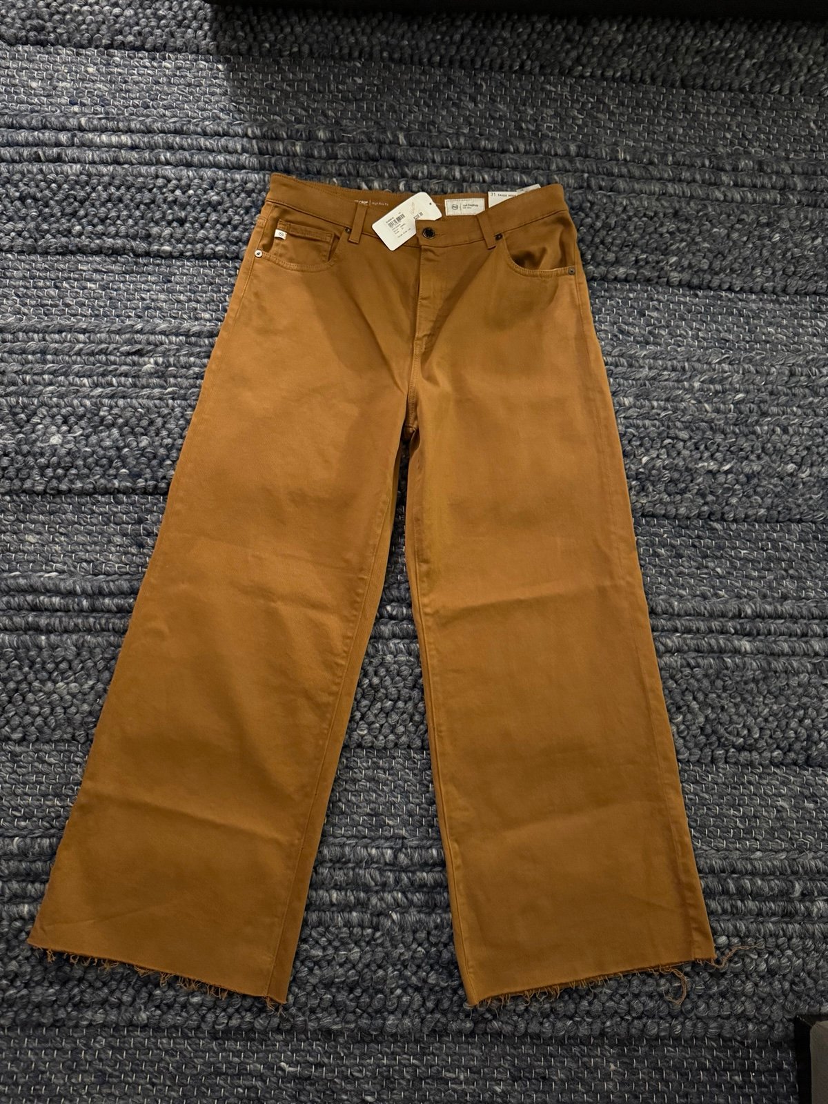 AG Jeans Women’s Size 31 Saige High Rise Wide Leg Crop Jeans In Ginger MSRP $210