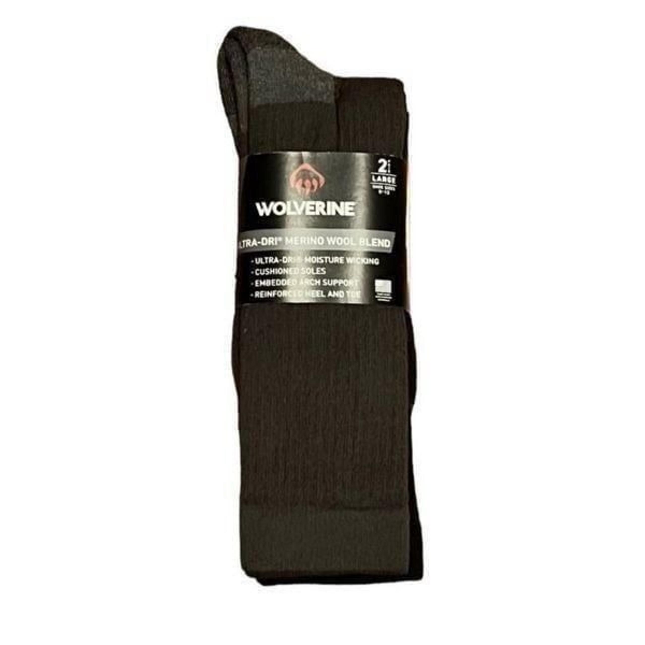 Wolverine Men’s Ultra Dri Merino Wool Blend 2 Pack, Size L, NWT