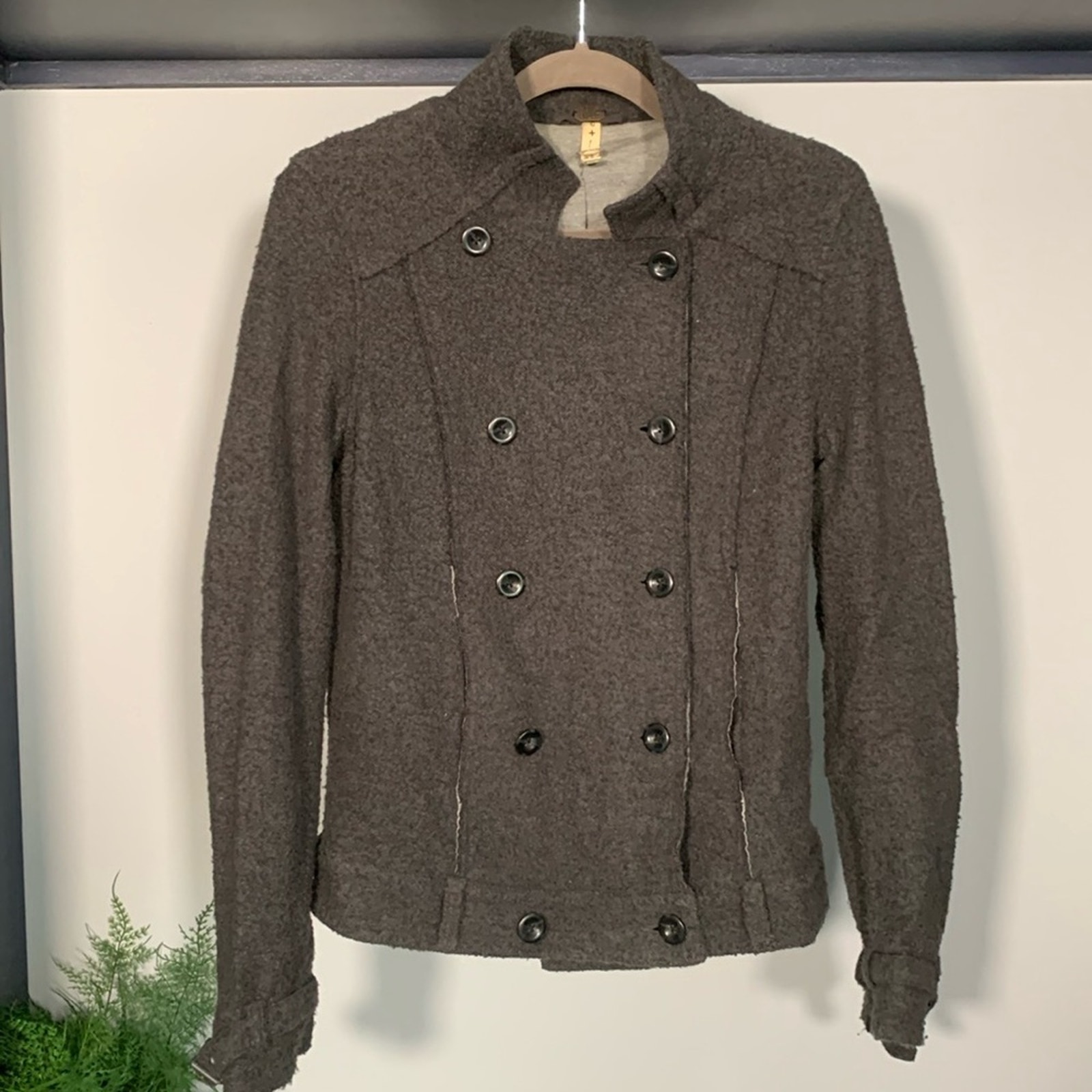 Free People We the Free Military Style Jacket Gray Size L