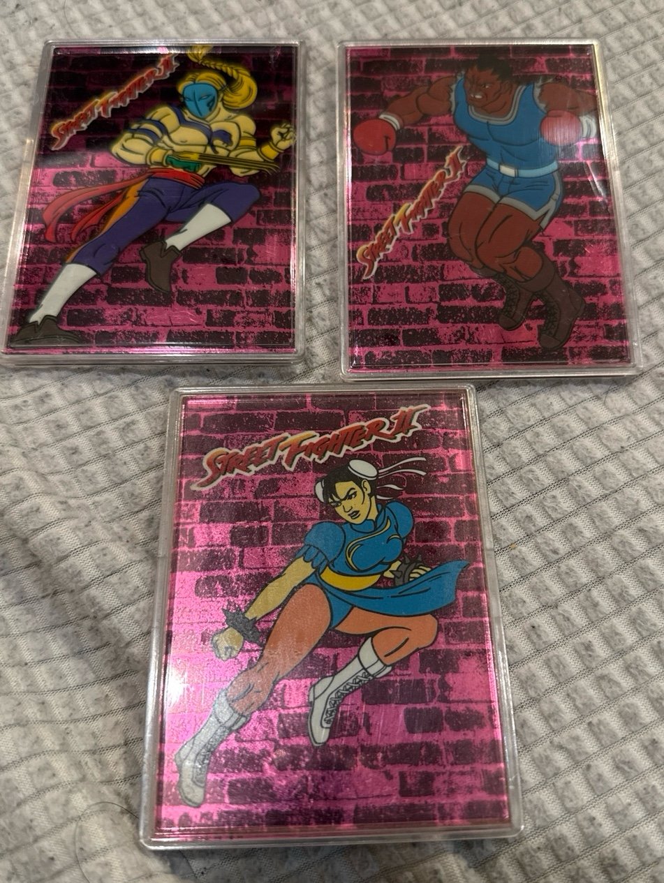 Street fighter II 1993 Topps Foiled Cards 3 cards lot.