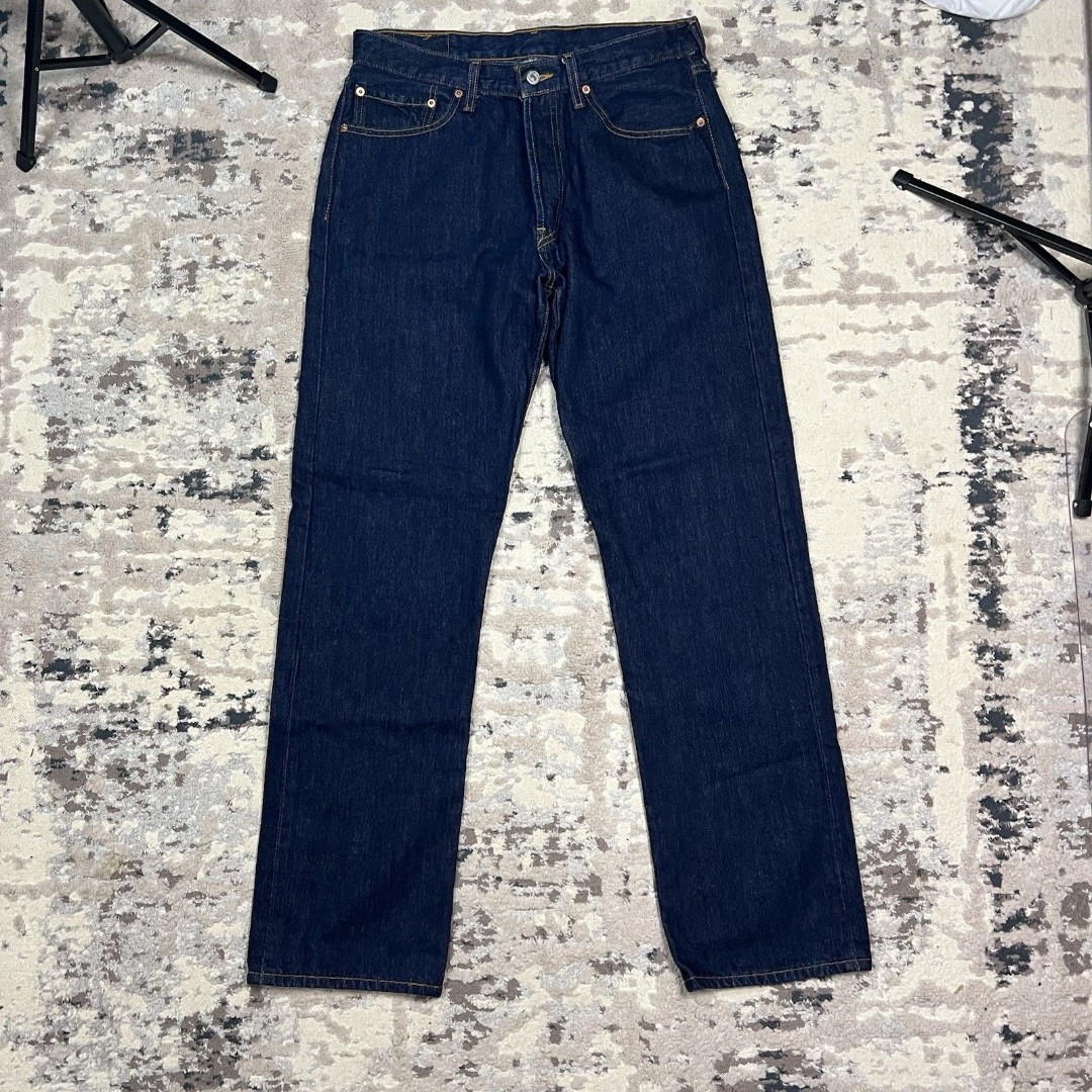 Levis 501 Mens Blue Jeans Denim 33x34 Y2K 2007 Made In Egypt Button Fly EUC