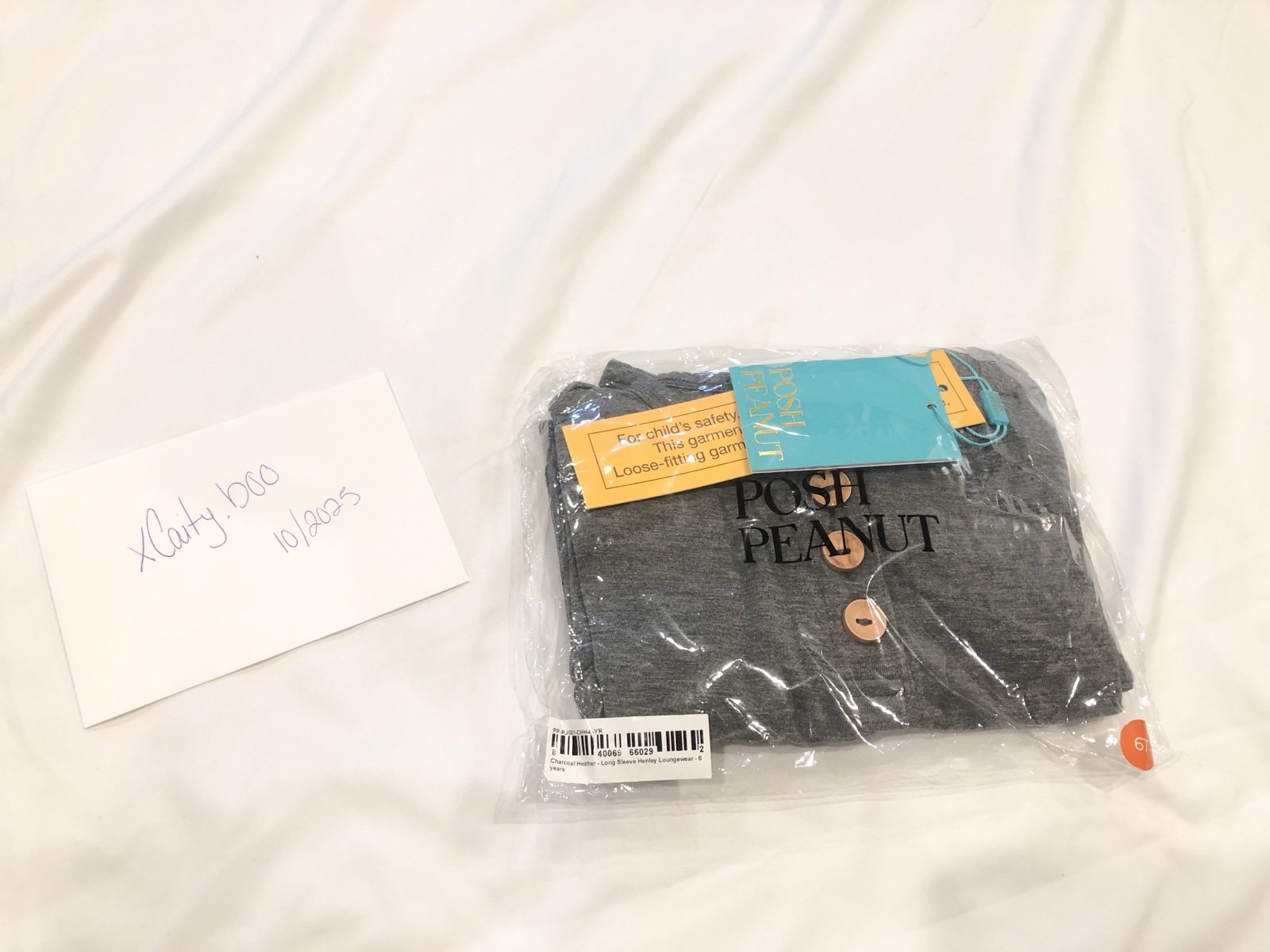 Posh Peanut Charcoal Heather Long Sleeve Henley Pajama Set (6Y)