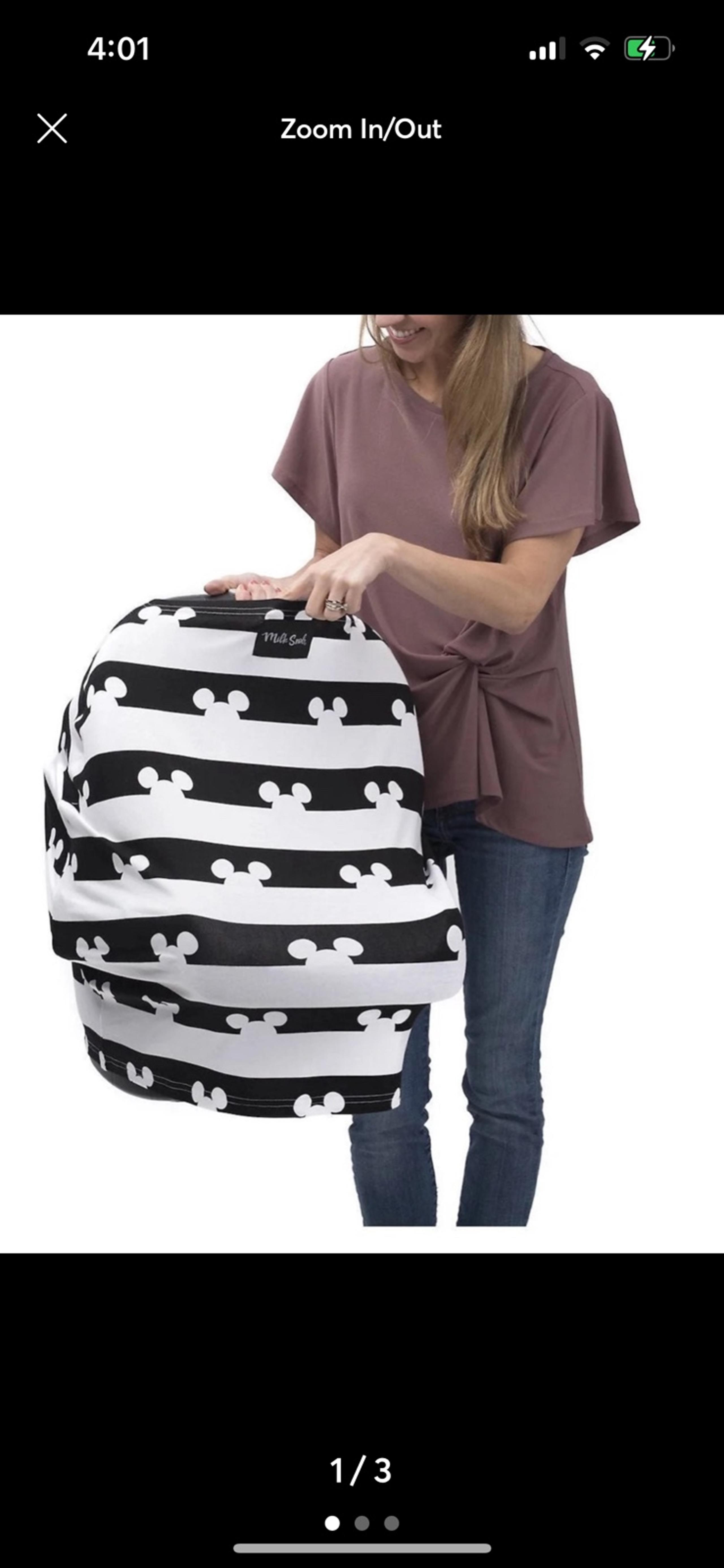 Milk snob car seat/ nursing cover and 2 Disney baby muslin swaddles