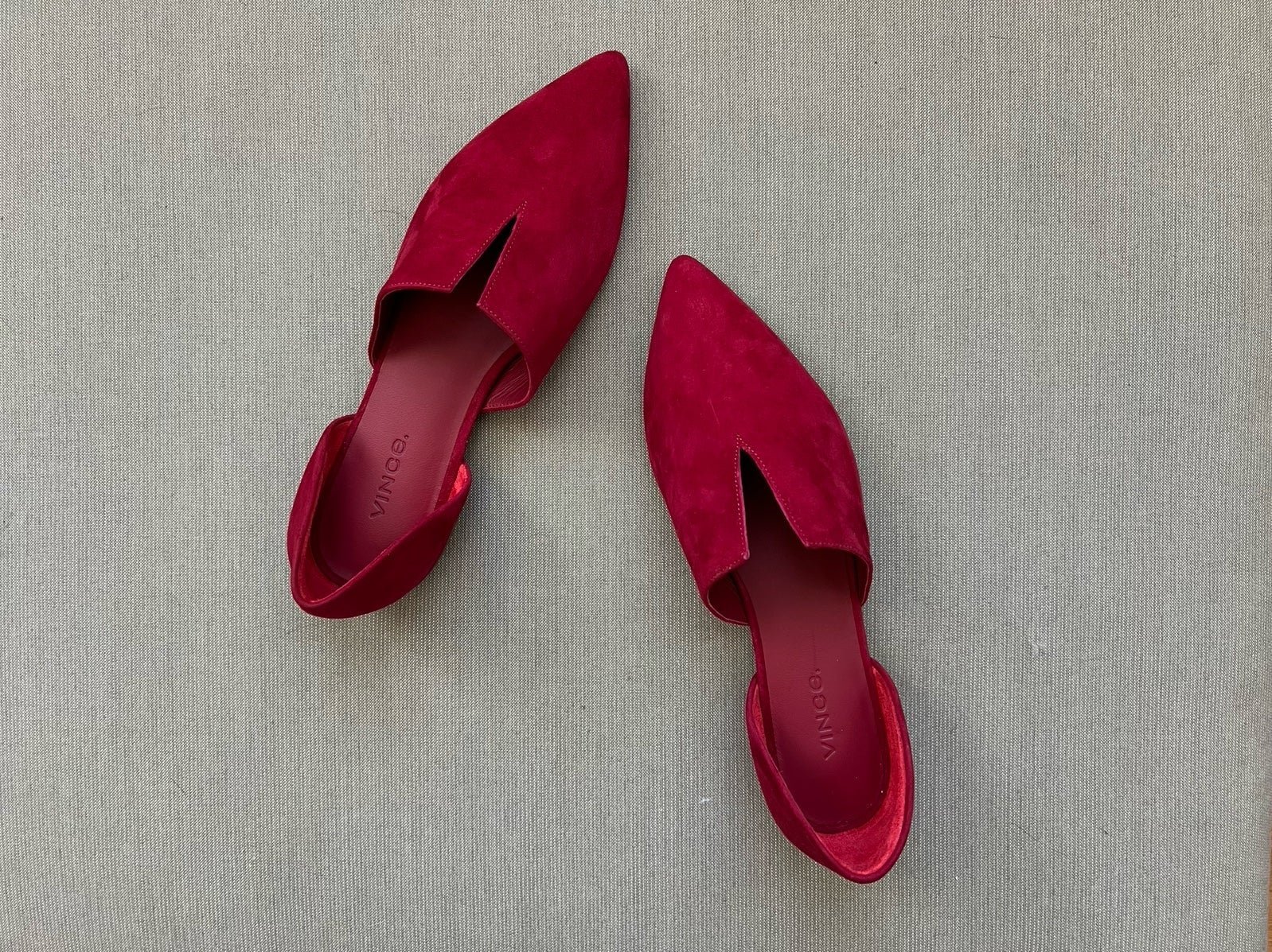 Vince Suede Flats Red New 36