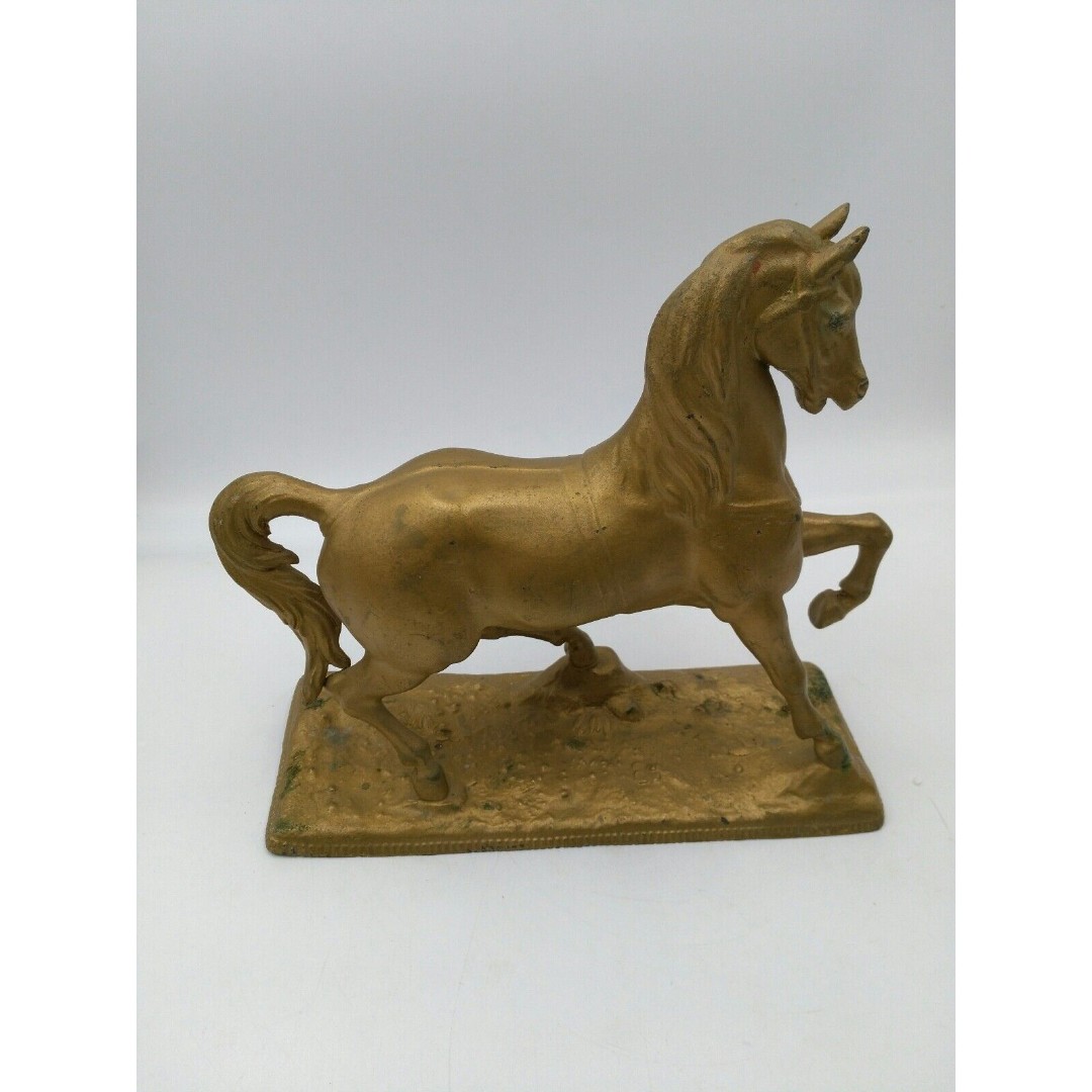 Antique N.Muller & Sons Spelter Horse Clock Topper Figurine 9 Rare