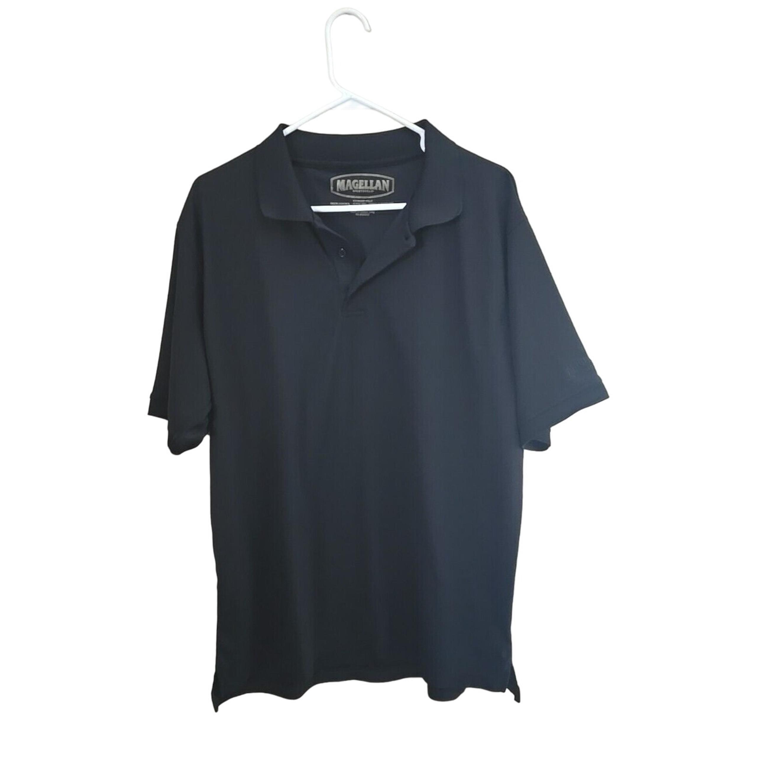 Magellan Black Voyager Wrinkle Resistant Short Sleeve Polo Shirt Men's Size XL