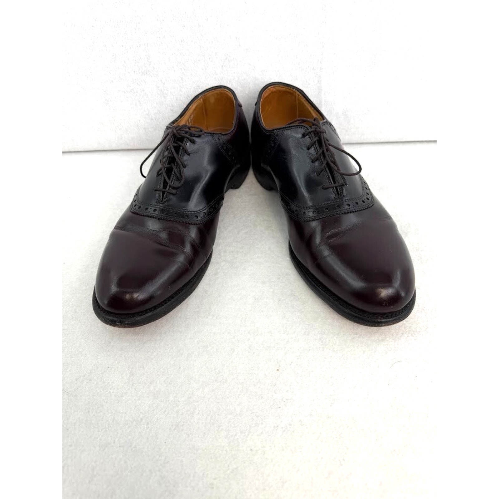 Allen Edmonds Shelton 8271 Burgundy Two Tone Saddle Oxford Dress Shoe 10E