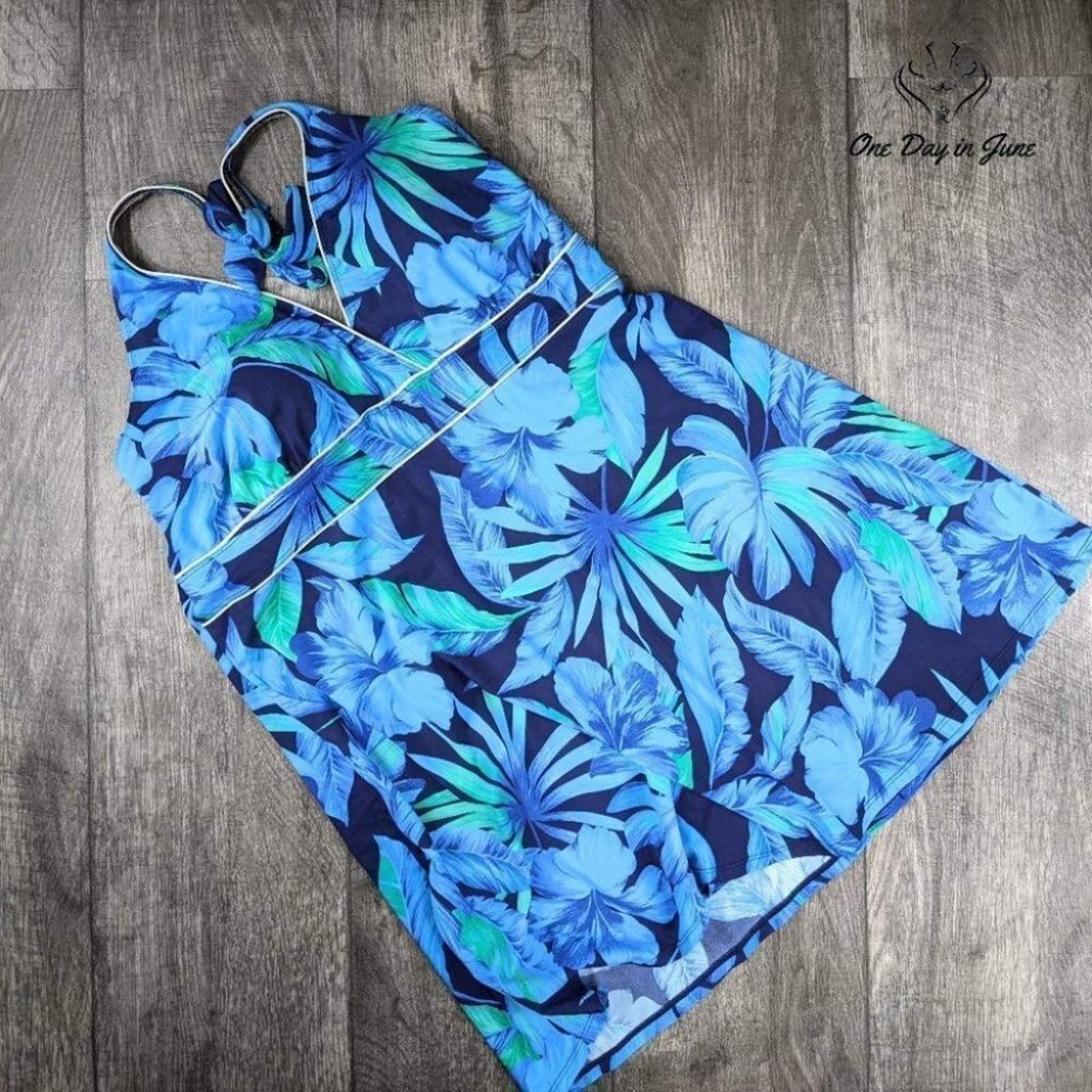 St. John's Bay Palm Leaf Swimdress Size 24W