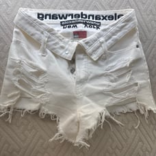 Alexander Wang Bite Flip Distressed Denim Shorts