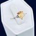 Vintage one, carat, pair, shape, citrine, and diamond ring 10 karat yellow gold