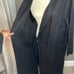SLEEPER Womens Black Tie Long Sleeve Midi Cocktail Wrap linen Dress size 2