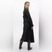SLEEPER Womens Black Tie Long Sleeve Midi Cocktail Wrap linen Dress size 2
