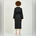 SLEEPER Womens Black Tie Long Sleeve Midi Cocktail Wrap linen Dress size 2