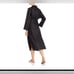 SLEEPER Womens Black Tie Long Sleeve Midi Cocktail Wrap linen Dress size 2