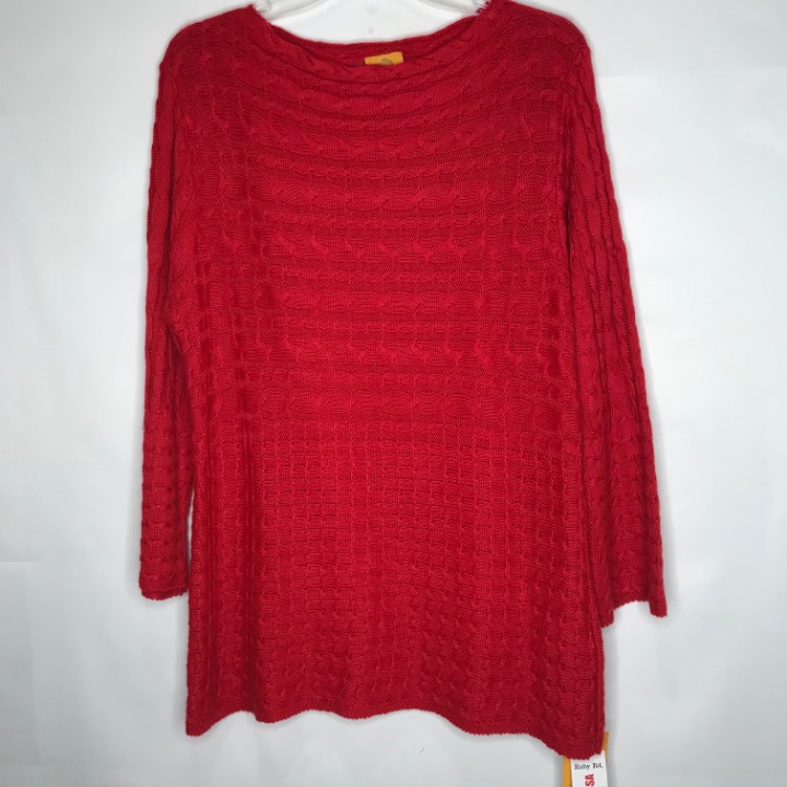 Ruby Rd. Woman’s Sweater sz XL Cable Knit Soft Pull over Textured Light NWT