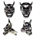 Gothic Punk Japanese Mythology Hannya Oni Devil Demon Mask Ring Sterling Silver
