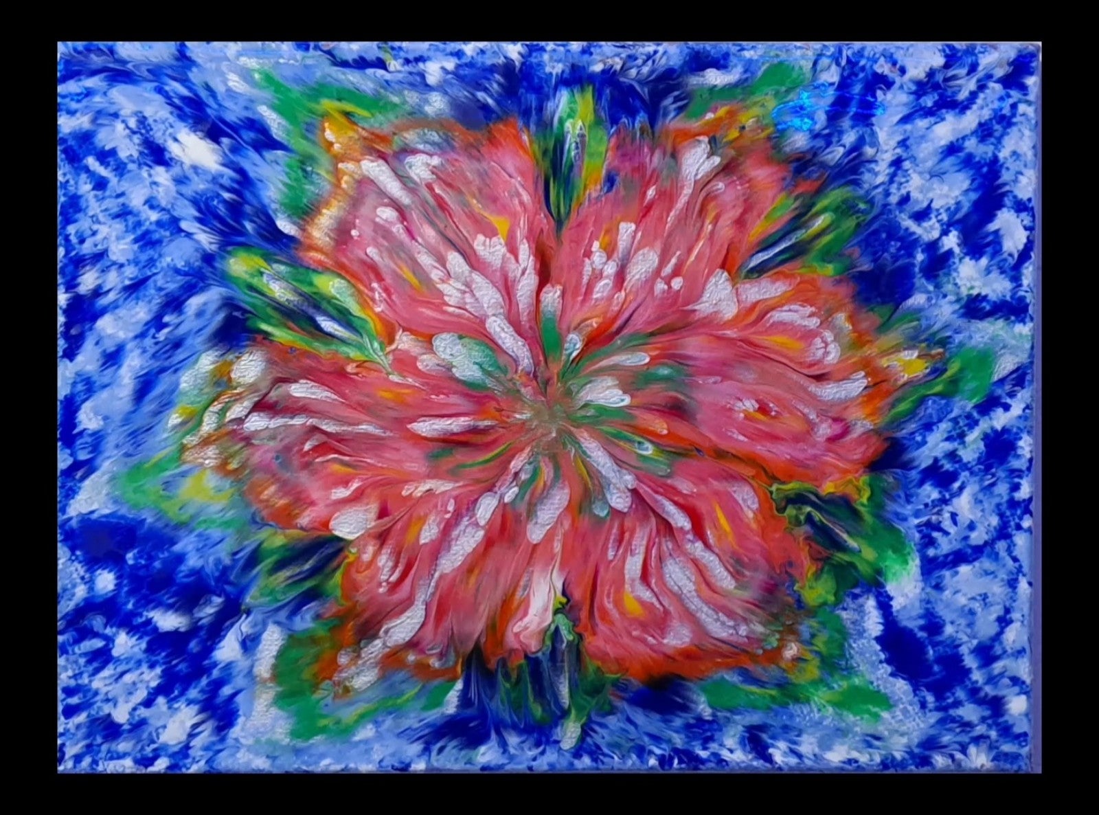 Fluid Acrylic Flower Art