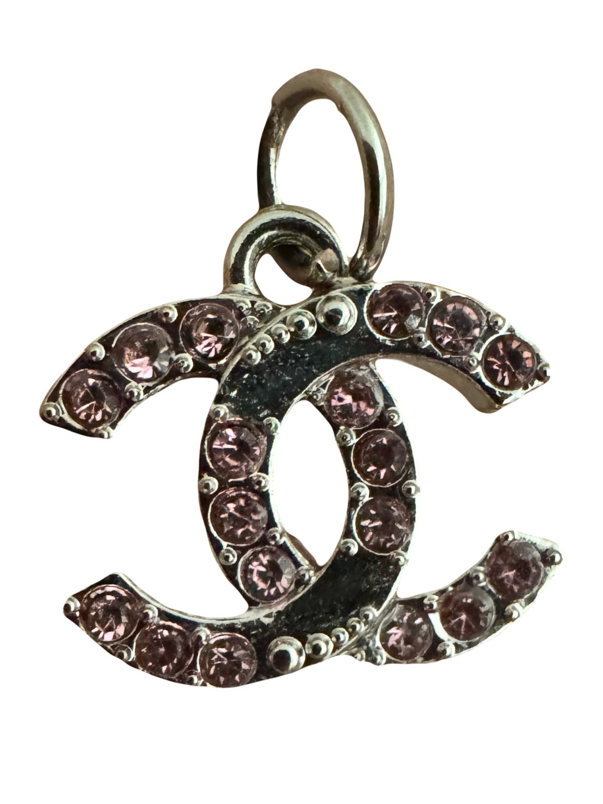 Chanel charm with pink crystals