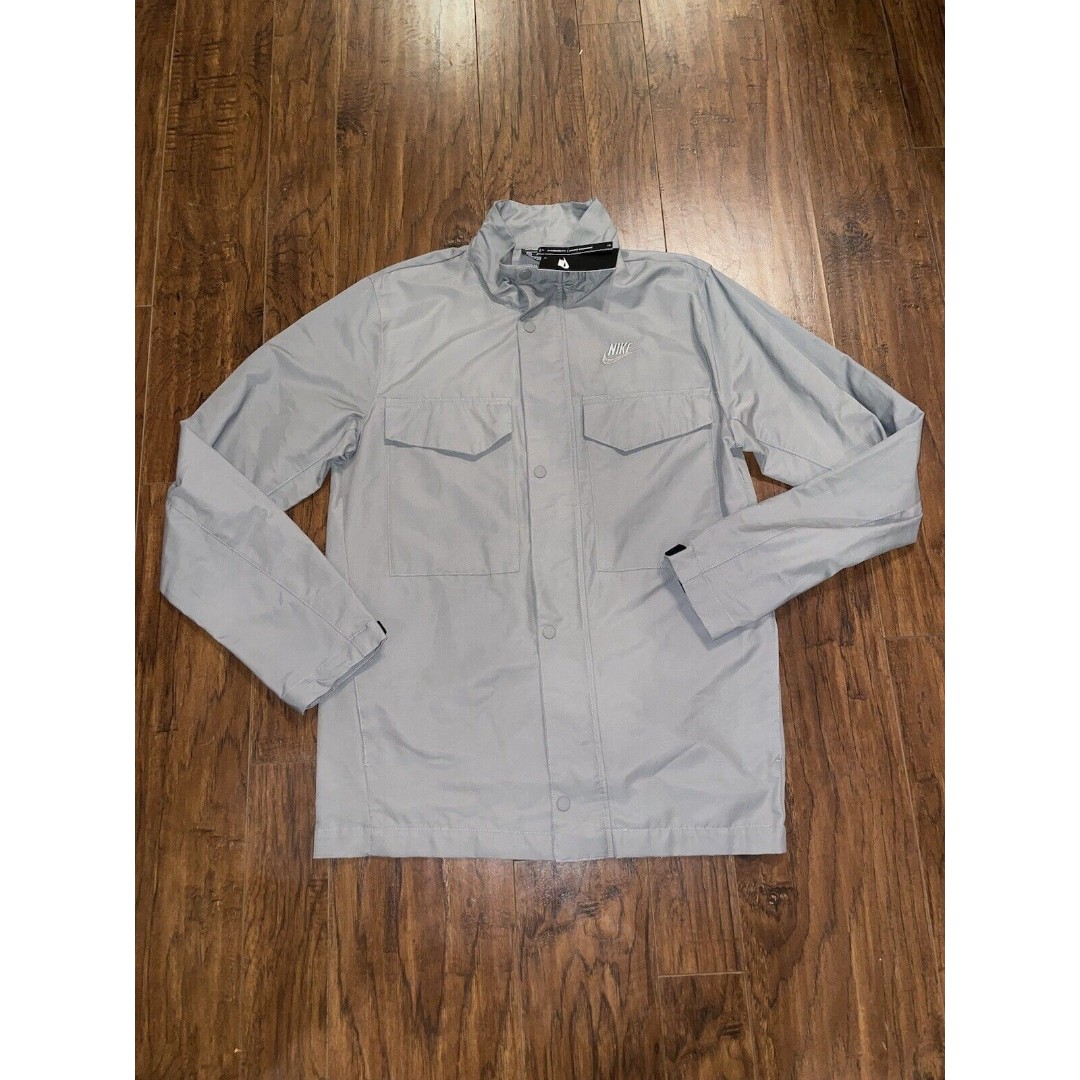 Nike Sportswear Men’s M65 Woven Full Zip Jacket Size Small S Gray CZ9922-029
