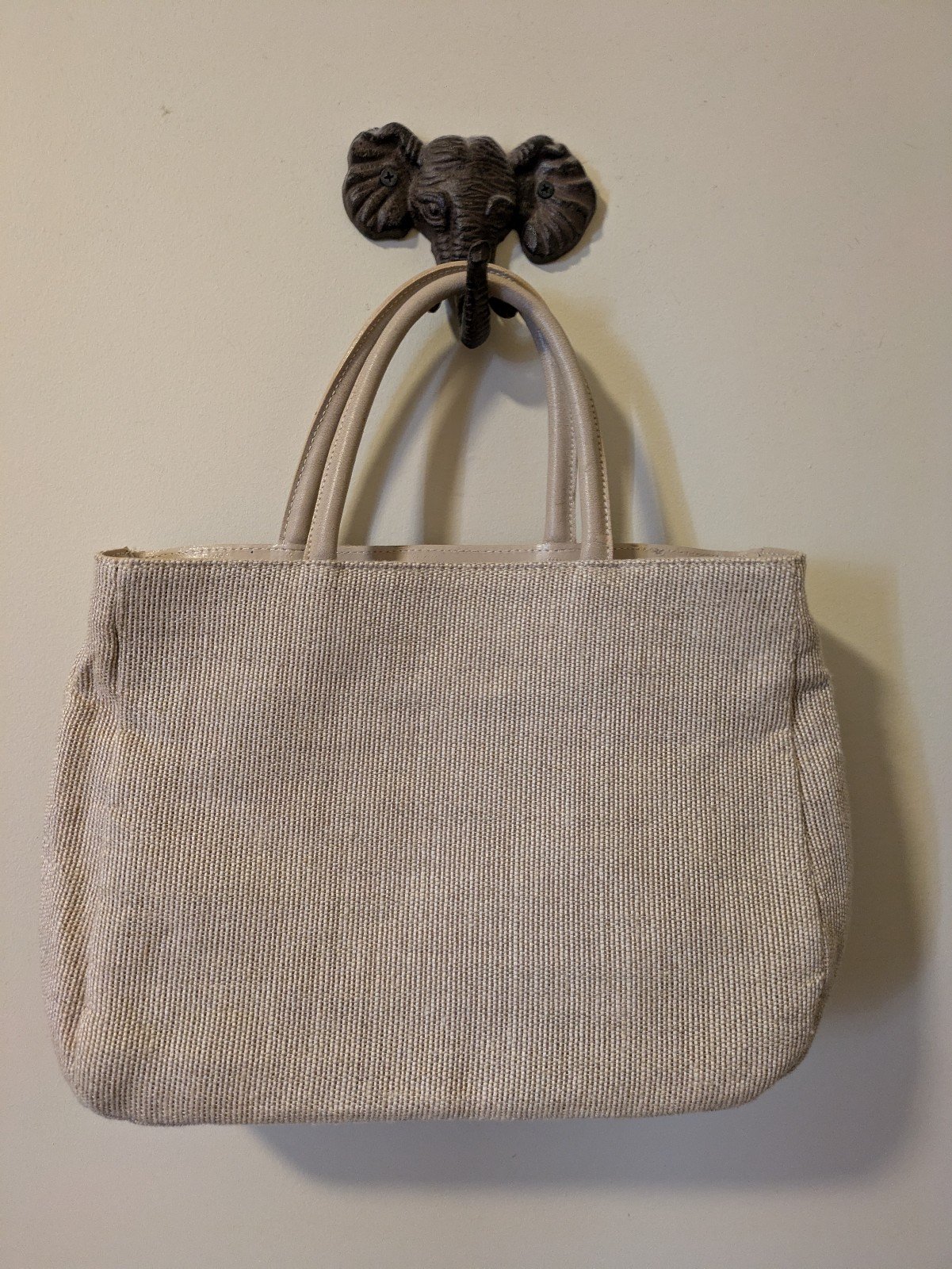 Small Furla Jute/linen purse/bag