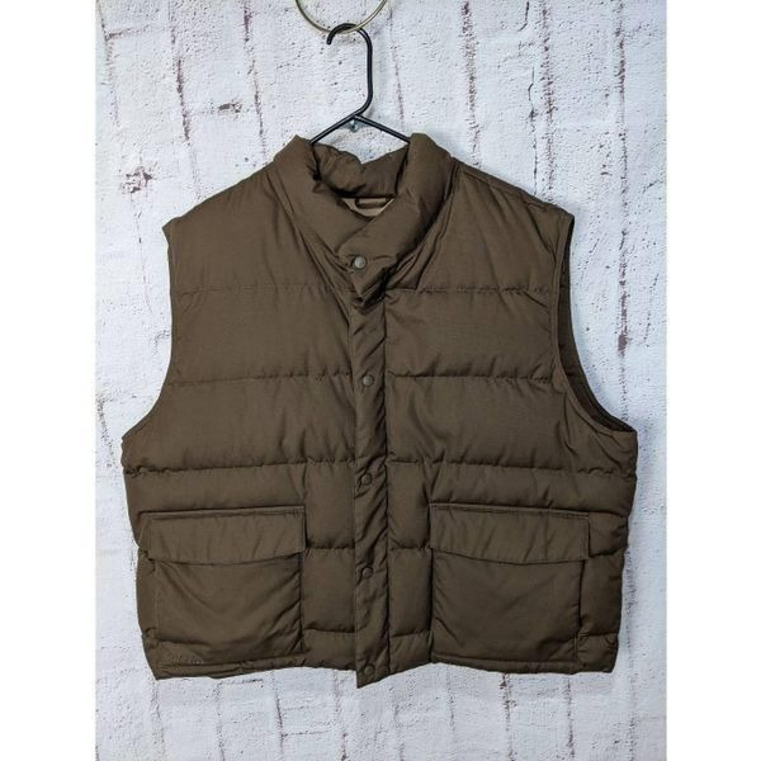 Cabelas Puffer Goose Down Vest Men's 2XL Brown Gorpcore Outdoor Workwear