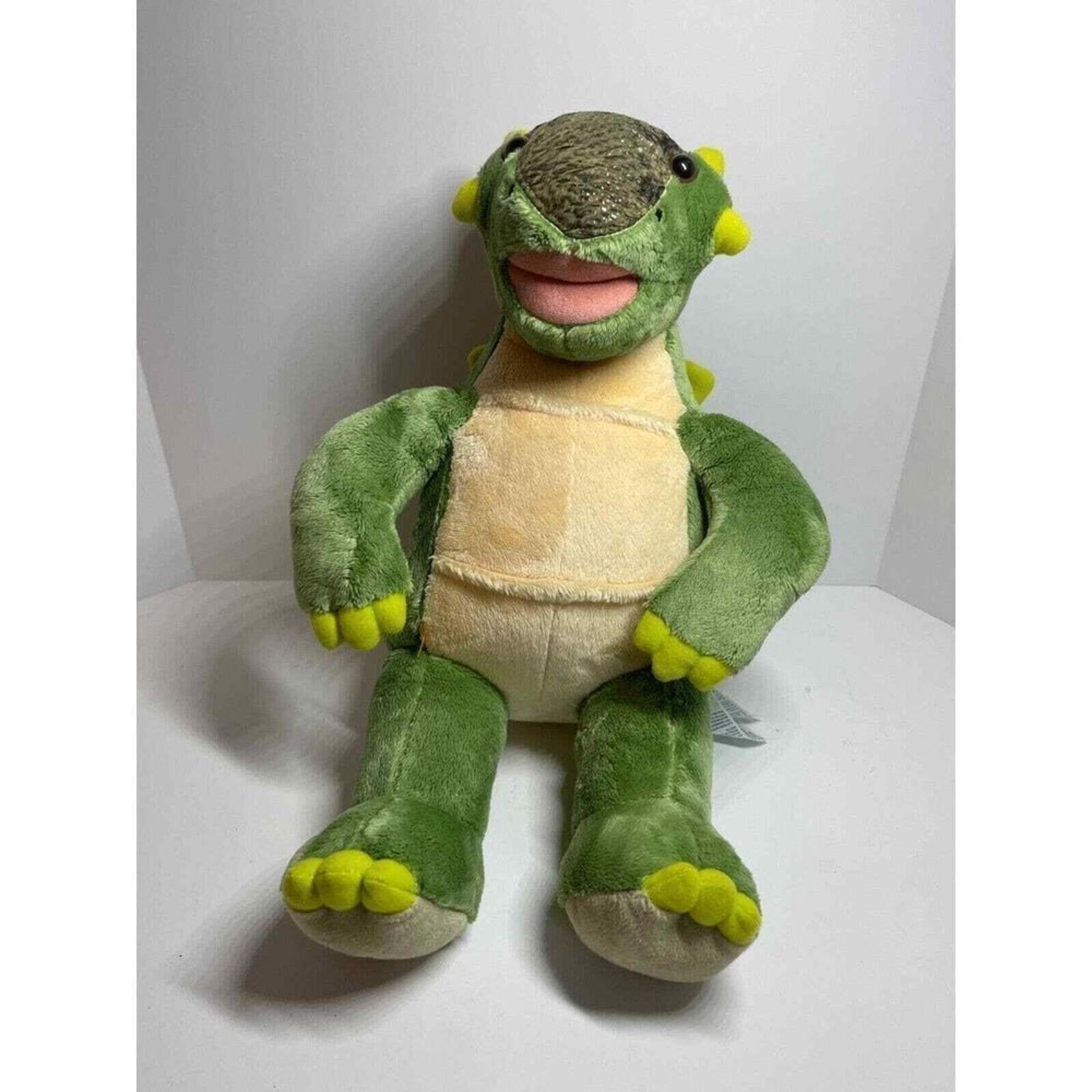 Build a Bear Dino BAB Plush Dinosaur Ankylosaurus 2001 Green Spikes Scales 20"
