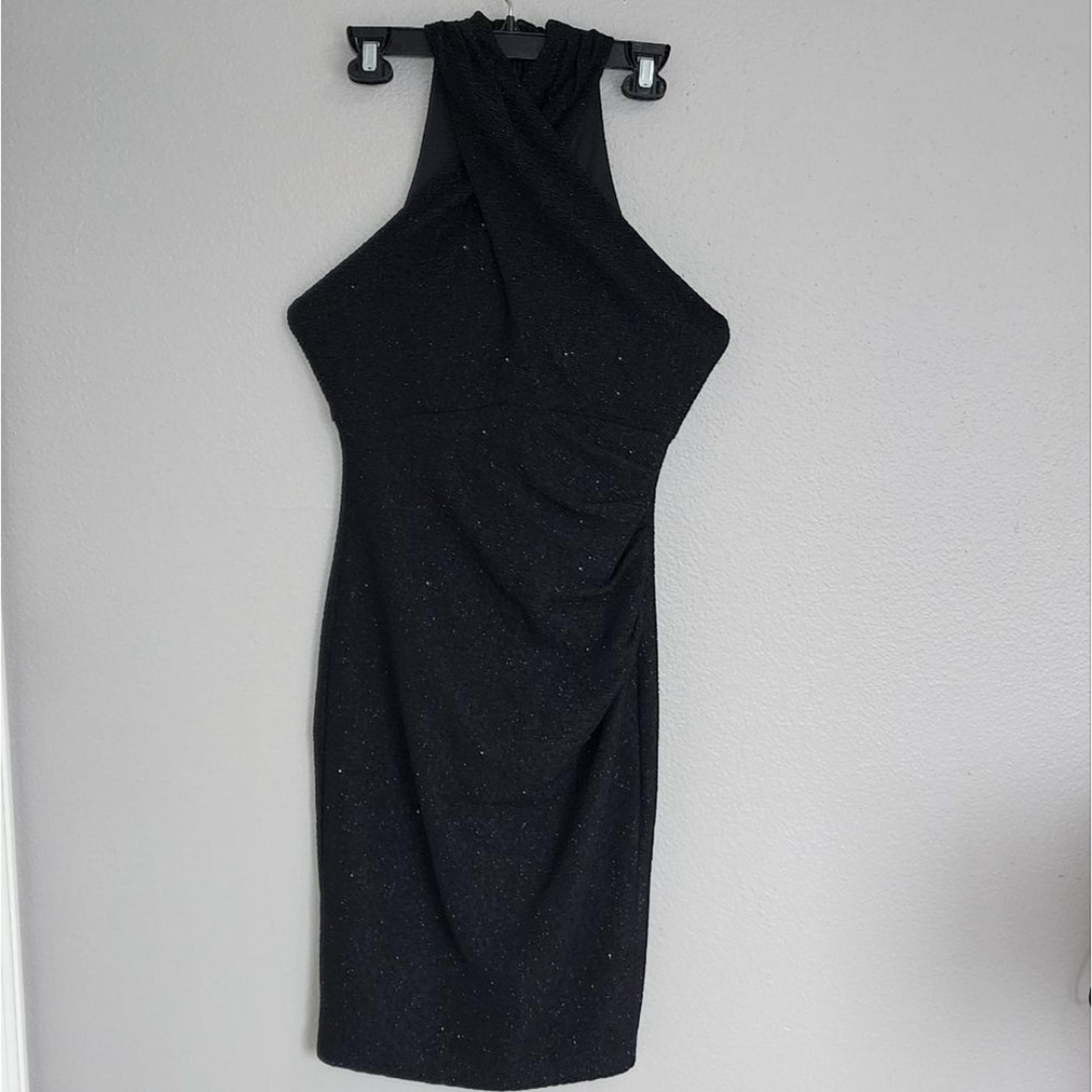 ELIZA J GLITTER HALTER NECK SHEATH DRESS/ SIZE 4