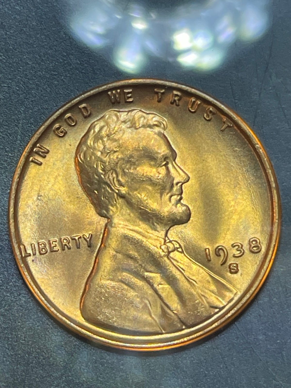 1938-S Lincoln Penny extra fine condition