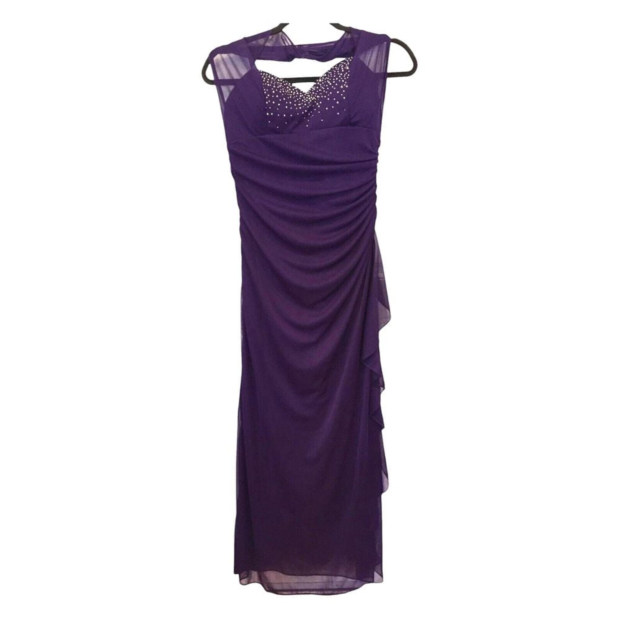 Blondie Nites Stacy Sklar Evening Formal Dress Sleeveless Purple 9 Vintage Y2K
