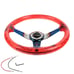 NEW JDM TRD Universal 6-Hole 350mm Deep Dish Red Crystal Bubble Steering Wheel