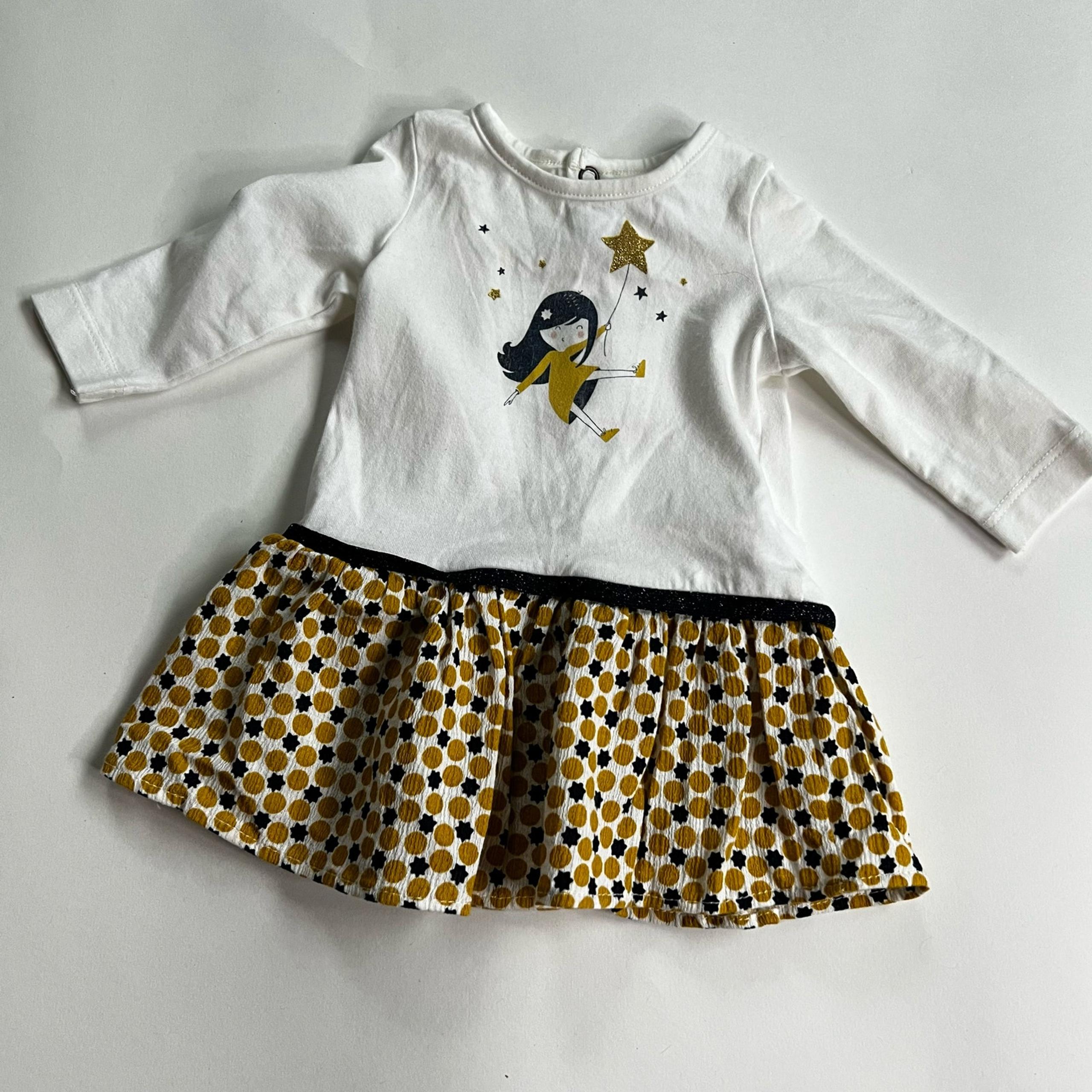 French Catimini Baby Short Dress Peplum 3 Months