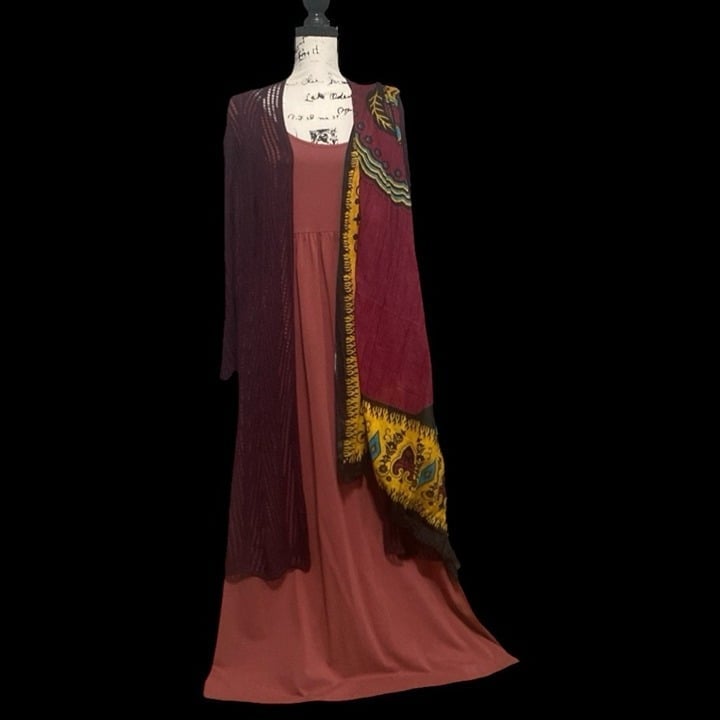 Matilda Jane | Deep Rose 3/4 sleeve cotton blend maxi dress with pockets size M