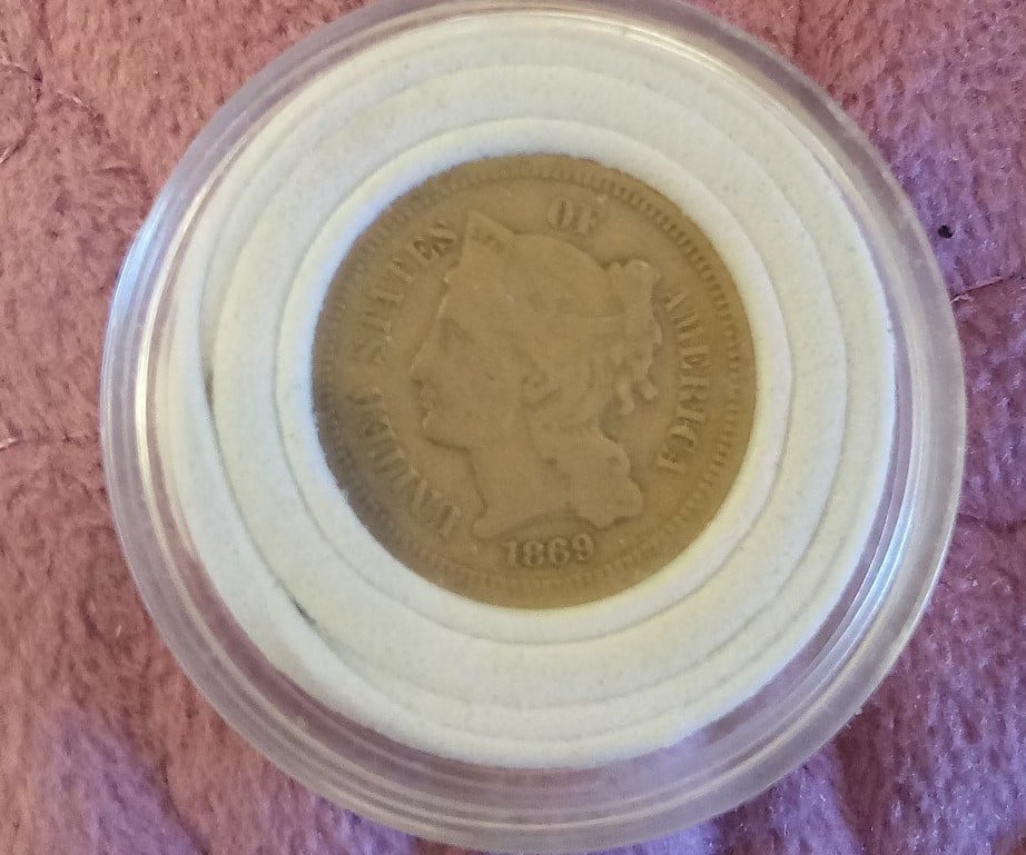 1869,_ 111. Cent Civil war Coin