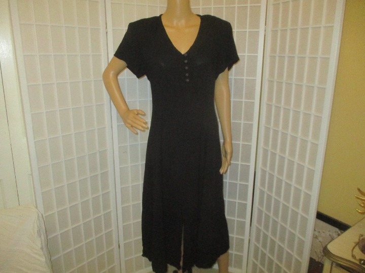 vintage Betsy Lauren crinkle fabric short sleeve midi Dress