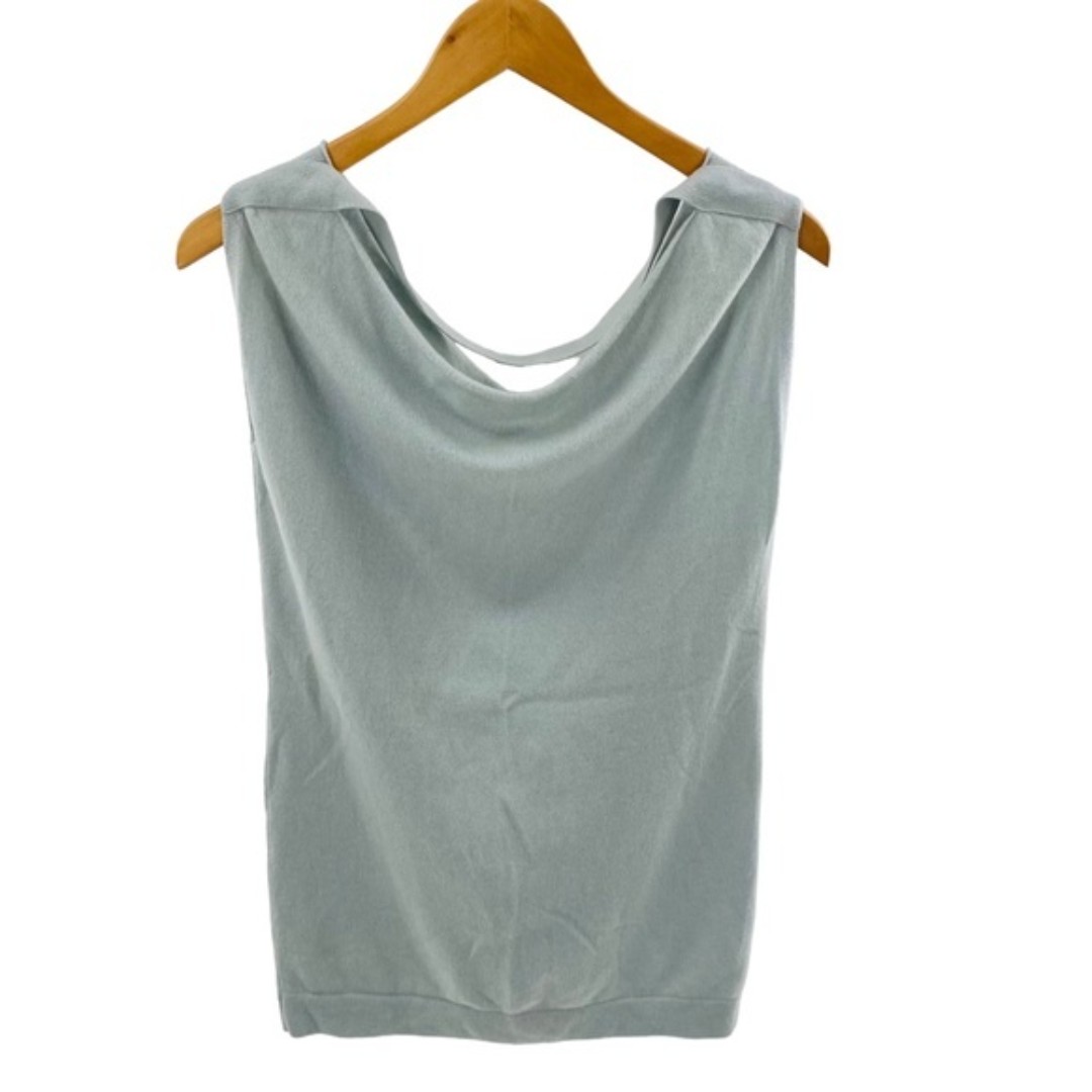 Theory Womens S Dolores 100% Cashmere Drape Sweater Tank Pale Blue Green